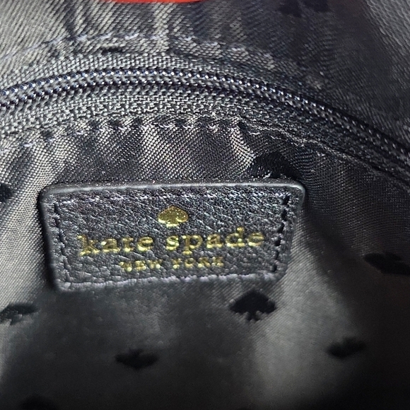 KATE SPADE BLACK PEBBLED LEATHER FLAP SHOULDER‎ CRPSSBODY BAG GUC - Picture 9 of 9